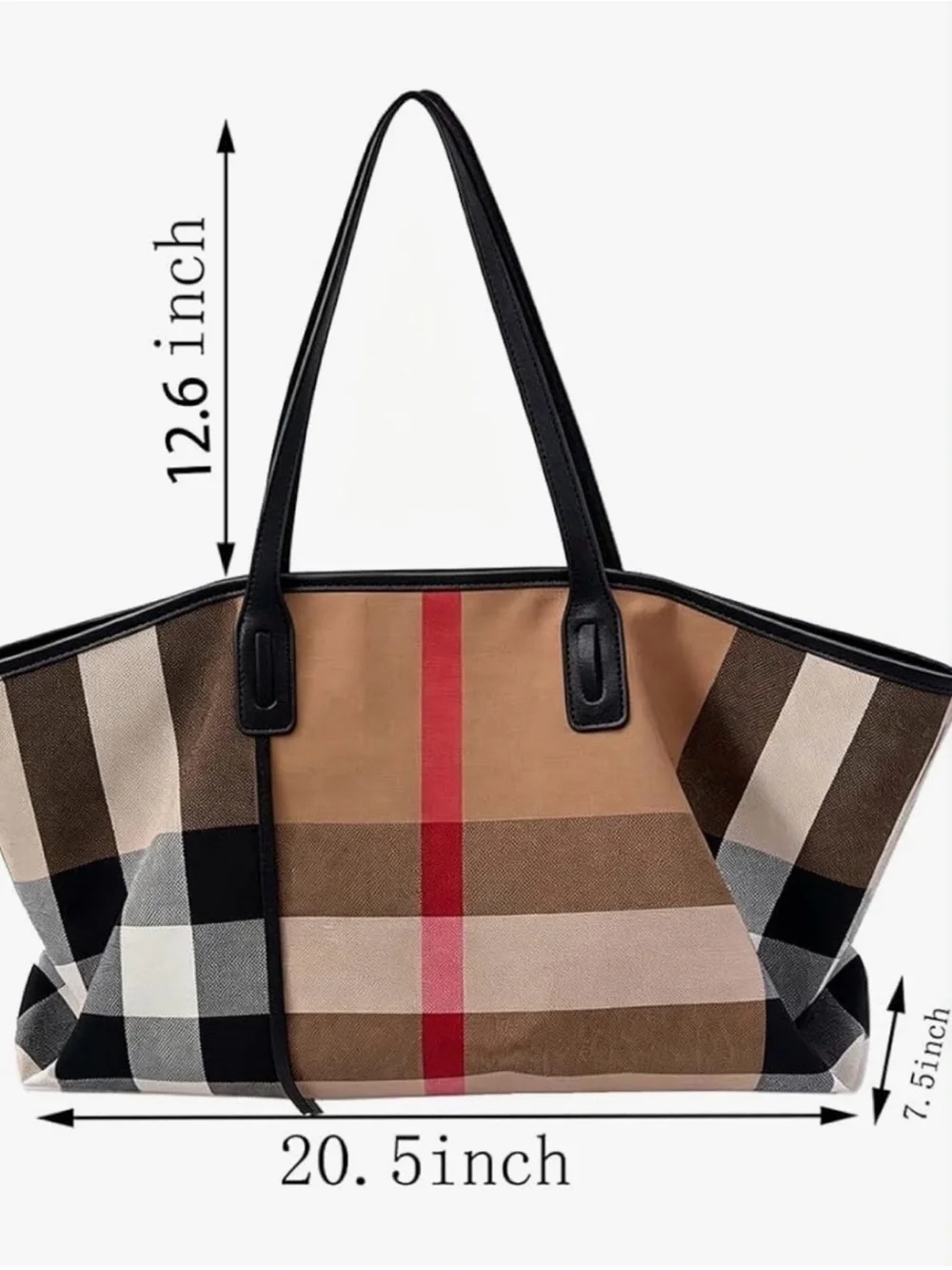 Classic Check Tote Bag in Beige and Black